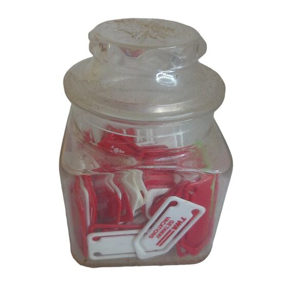 Vintage TWA Getaway Vacations Storage Jar with Logo Paper Clips - Picture 2 of 6
